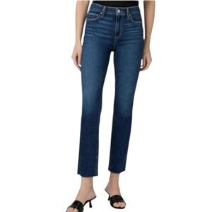 PAIGE Cindy Raw Hem Straight Leg Crop Jeans Size 24W